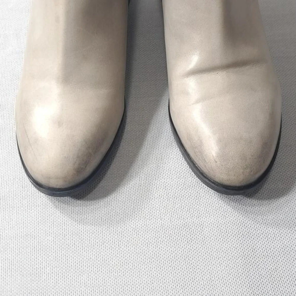 Clarks Womens Leather Elvina Taupe/Gray‎ Soft Ankle Booties 7M